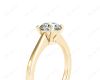 Round Cut Diamond Engagement Ring with Claw set centre stone in 18K Yellow