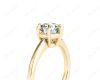 Round Cut Diamond Engagement Ring with Claw set centre stone in 18K Yellow