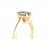 Emerald cut classic diamond solitaire engagement ring in 18K Yellow