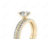 Round Cut Diamond Engagement ring with claw set centre stone in 18K Yellow