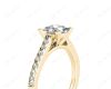 Princess Cut Diamond Engagement Ring with Claw set centre stone in 18K Yellow