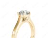 Round Cut Solitaire Diamond Engagement Ring with Four Prong set centre stone in 18K Yellow