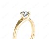 Cushion Cut Diamond Ring with Three Prong Set Centre Stone and Pavé Set Side Stones in 18K Yellow