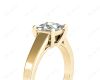 Princess Cut Solitaire Diamond Engagement Ring with 4 Claw Set centre stone in 18K Yellow