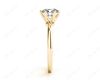 Round Cut Diamond Engagement Ring with Claw set centre stone in 18K Yellow