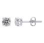 GIA Diamond Stud Solitaire Earring 2.00 CT Claw Setting In 18K White Gold 