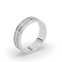 2.00CT Men's Diamond Wedding Band 2-Row Double Channel Share Claw Setting Ring-18K White