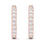1.00CT Hoop Round Shape Earrings Diamond Share Claw Setting Hinged  In 18K Rose Gold