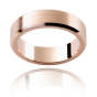 Gents Wedding Band with flat profile and beveled edges.-9K Rose