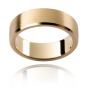 2 Tone 6.00MM Gents Wedding Band with flat profile and beveled edges.-18K Yellow