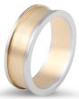 18 Karat 2 tone yellow metal mens wedding band