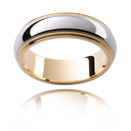 Milgrain Comfort Fit Gents Wedding Ring in 9K Yellow Gold