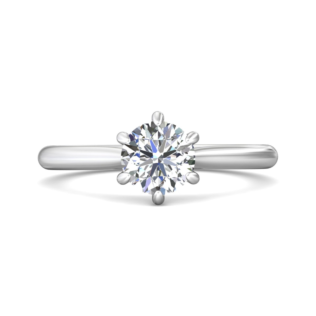 Round Cut 6 Prong Solitaire Engagement Ring