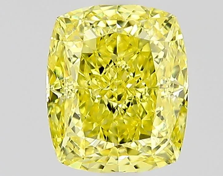 0.57ct Cushion modified Natural Diamond (Colour Fancy Intense None Yellow, Clarity IF, Cut EX, GIA Certified)