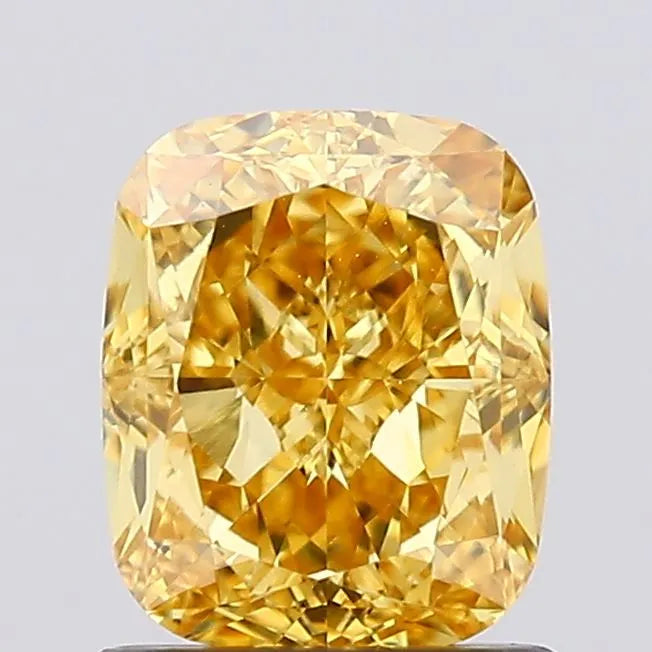 1.33ct Cushion modified Lab Grown Diamond (Colour Fancy Vivid Yellow, Clarity VVS2, IGI Certified)
