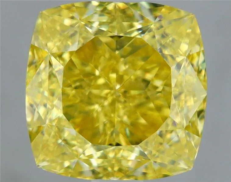 1.50ct Cushion brilliant Natural Diamond (Colour Fancy Intense Yellow, Clarity VVS2, GIA Certified)