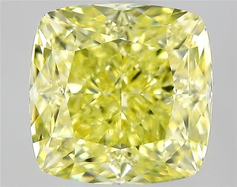 1.50ct Cushion modified Natural Diamond (Colour Fancy Intense Yellow, Clarity VVS2, Cut EX, GIA Certified)