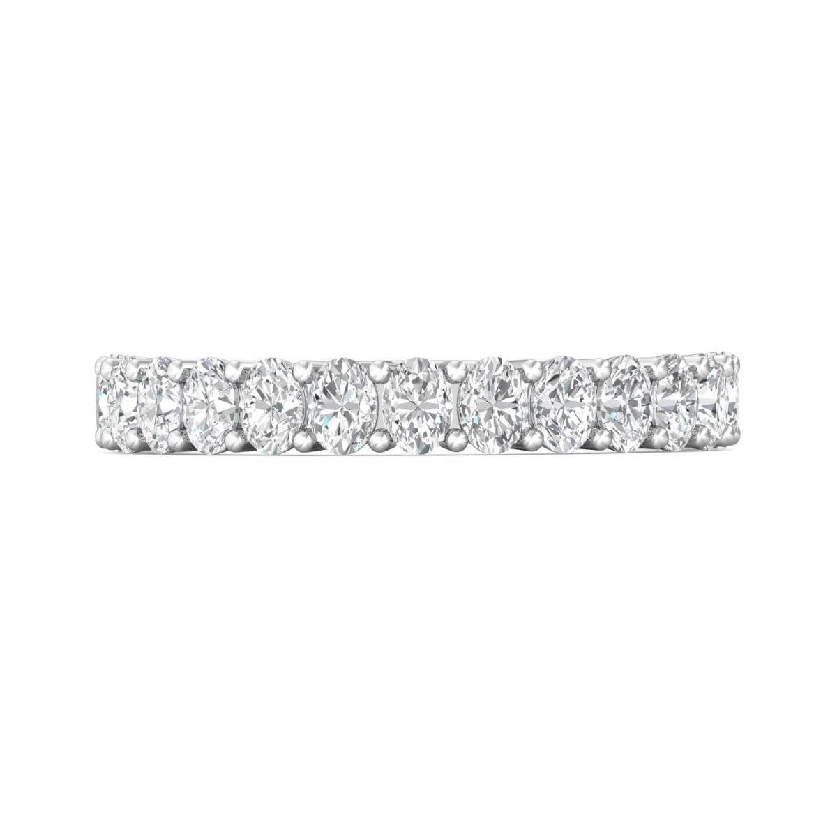 1.00CT Platinum Oval Shape Diamond Ring Share Prong Setting In 18K White Gold - DG & Co. Jewellery