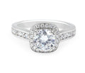 Channel Set Round Cut Halo Diamond Engagement Ring In 18 Karat White Gold - DG & Co. Jewellery