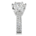 Double Band 6 Claw Diamond Engagement Ring In 18K White gold Pave Setting Side Stones - DG & Co. Jewellery