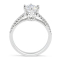 Double Band 6 Claw Diamond Engagement Ring In 18K White gold Pave Setting Side Stones - DG & Co. Jewellery