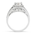 Art Deco Split Band Round Cut Halo Diamond Engagement Ring In 18 Karat White Gold - DG & Co. Jewellery