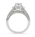 Vintage Style Round Cut Trilogy Diamond Engagement Ring Baguette Setting Side Stones In 18K White Gold... - DG & Co. Jewellery