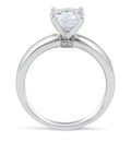 Solitaire Diamond Engagement Ring Round Cut Half Round Plain Band In 18K White Gold - DG & Co. Jewellery