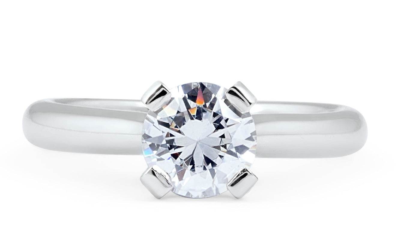 1.00CT Solitaire Diamond Engagement Ring Round Brilliant Cut In 18K White Gold - DG & Co. Jewellery