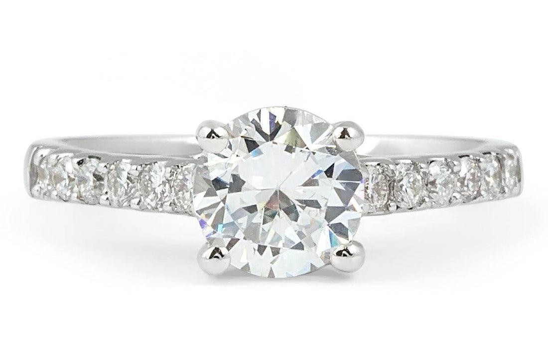 High Setting Diamond Engagement Ring with Pave Setting Side Stones - DG & Co. Jewellery