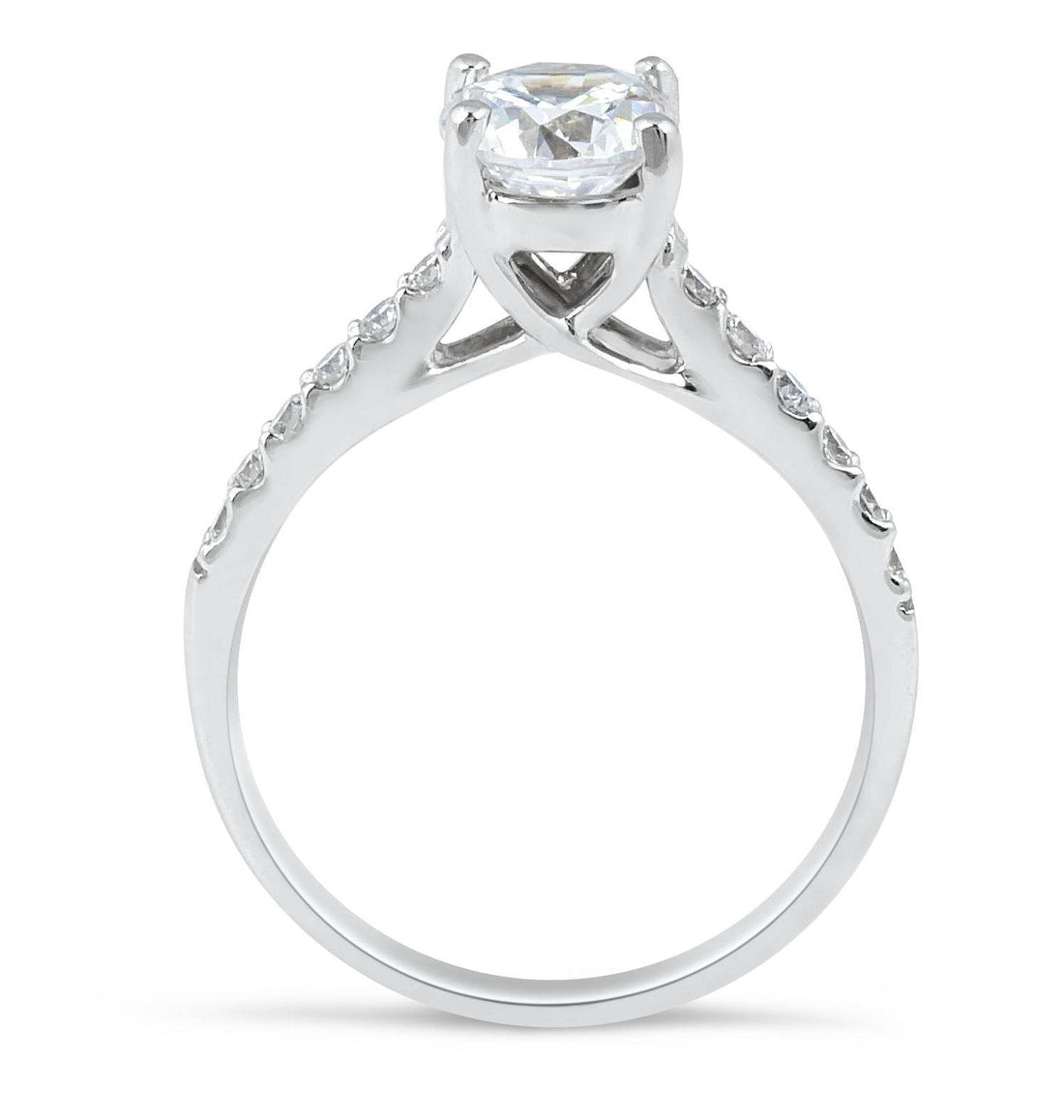 High Setting Diamond Engagement Ring with Pave Setting Side Stones - DG & Co. Jewellery