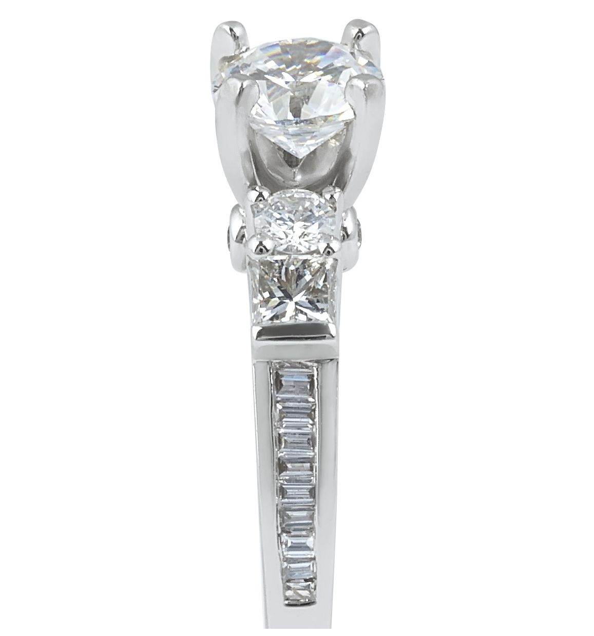 5 Stones Diamond Engagement Ring with Channel Setting Side Stones - DG & Co. Jewellery