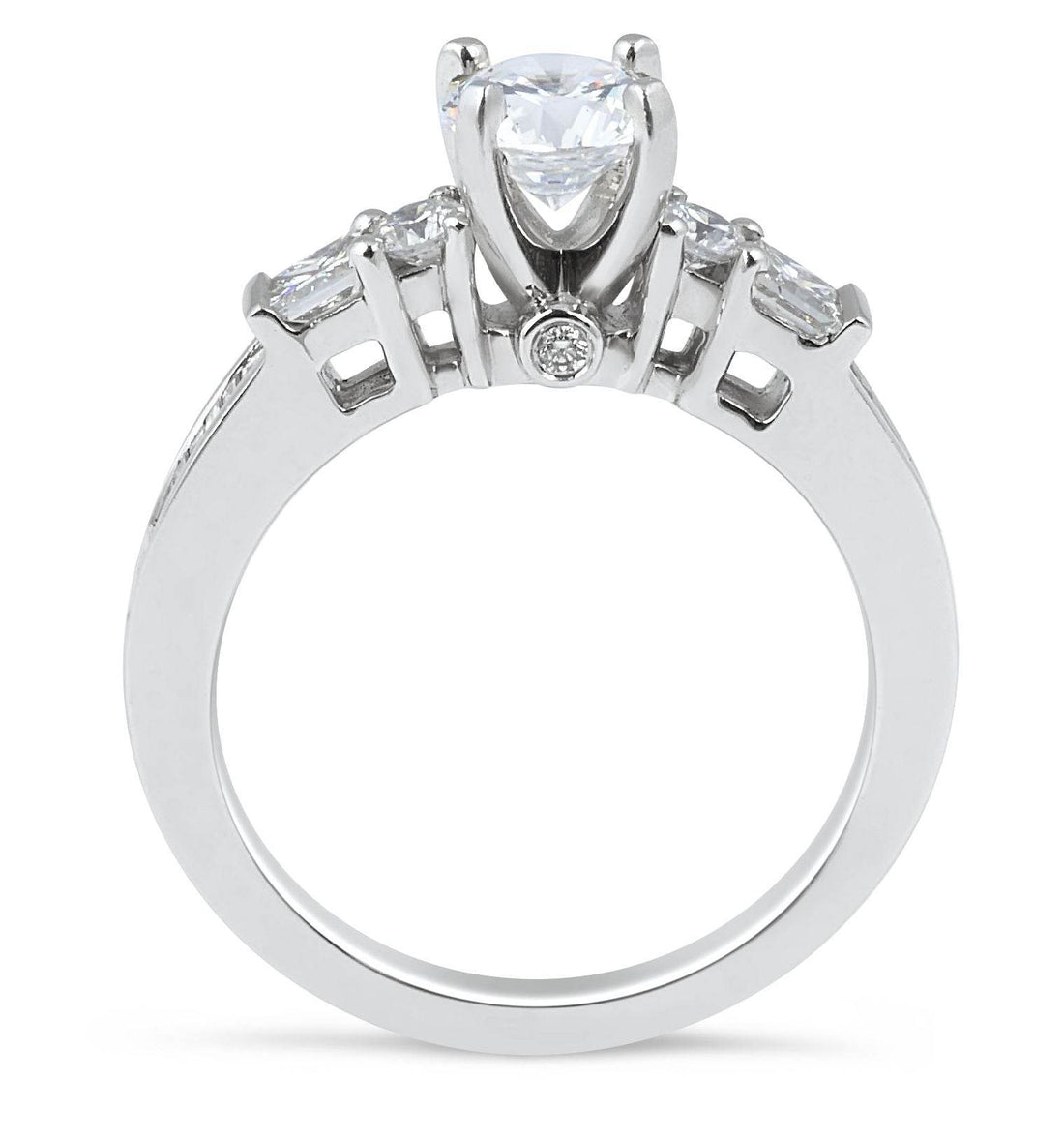 5 Stones Diamond Engagement Ring with Channel Setting Side Stones - DG & Co. Jewellery