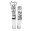 Wedding Set 6 Claw Diamond Engagement Rings Grain and Invisible Setting Side Stones In 18K White gold - DG & Co. Jewellery