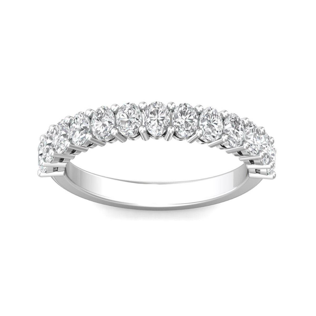 1.00CT Platinum Oval Shape Diamond Ring Share Prong Setting In 18K White Gold - DG & Co. Jewellery