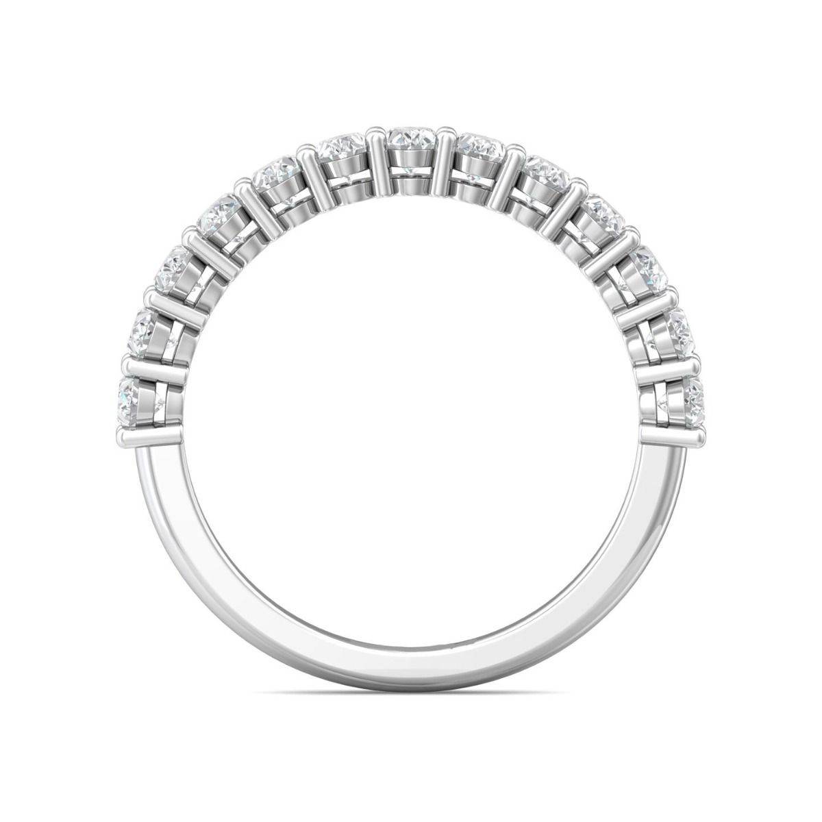 1.00CT Platinum Oval Shape Diamond Ring Share Prong Setting In 18K White Gold - DG & Co. Jewellery