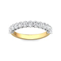 Oval Diamond Half Eternity Wedding Band Prong Setting In 18K White and Yellow Gold - DG & Co. Jewellery