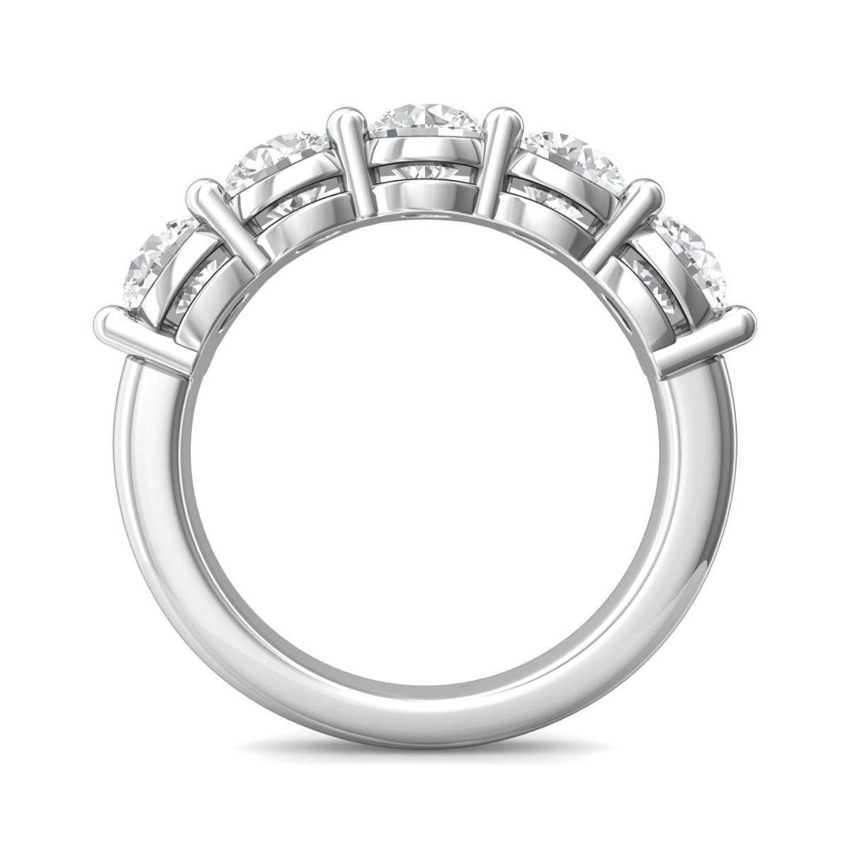 2.50CT FIVE Stone Share Prong setting Diamond Anniversary Wedding Ring In 18K White Gold - DG & Co. Jewellery