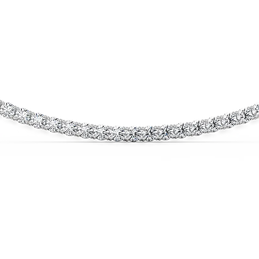 20CT Lab Grown Diamond Tennis Necklace Four Claw Setting - 18K White