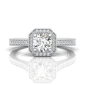 Vintage Round Cut Halo Diamond Engagement Ring With Four Claw Setting Centre Stone in Platinum - DG & Co. Jewellery