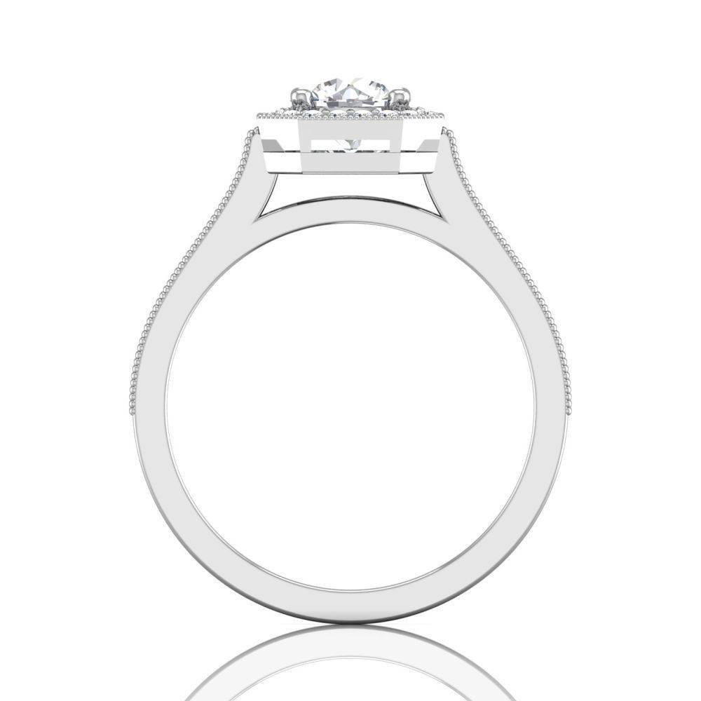 Vintage Round Cut Halo Diamond Engagement Ring With Four Claw Setting Centre Stone in Platinum - DG & Co. Jewellery