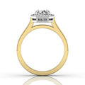 Vintage Round Cut Halo Diamond Engagement Ring With Four Claw Setting Centre Stone-18K Yellow - DG & Co. Jewellery