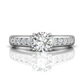 Ten Diamonds Channel Set Diamond Engagement Ring In Four Claw Setting in 18K White - DG & Co. Jewellery