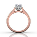 Channel Set Diamond Engagement Ring In Four Claw Setting - 18K Rose - DG & Co. Jewellery