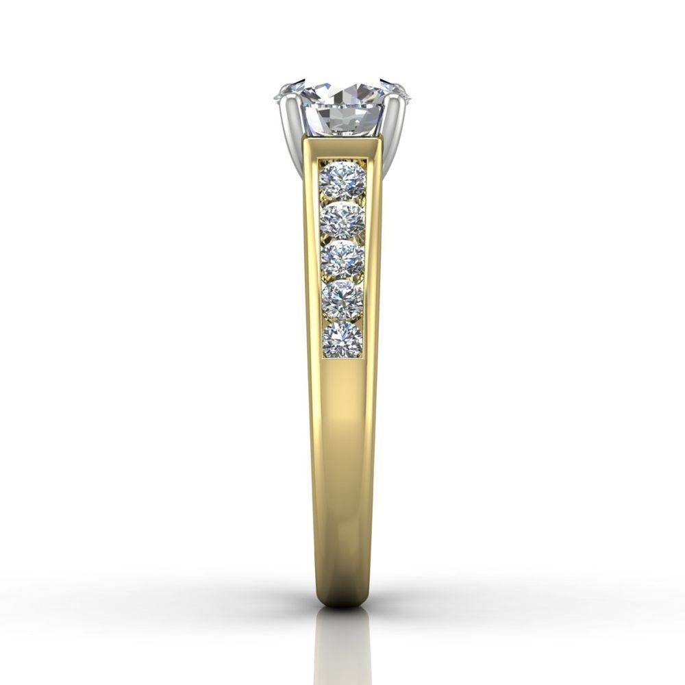 Channel Setting Diamond Rings Ten Diamonds Channel Set Diamond Engagement Ring In Four Claw Setting ...