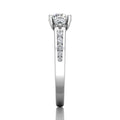 Trilogy 4 Claw Setting Diamond Engagement Ring Prong Channel Setting in 18k White Gold - DG & Co. Jewellery