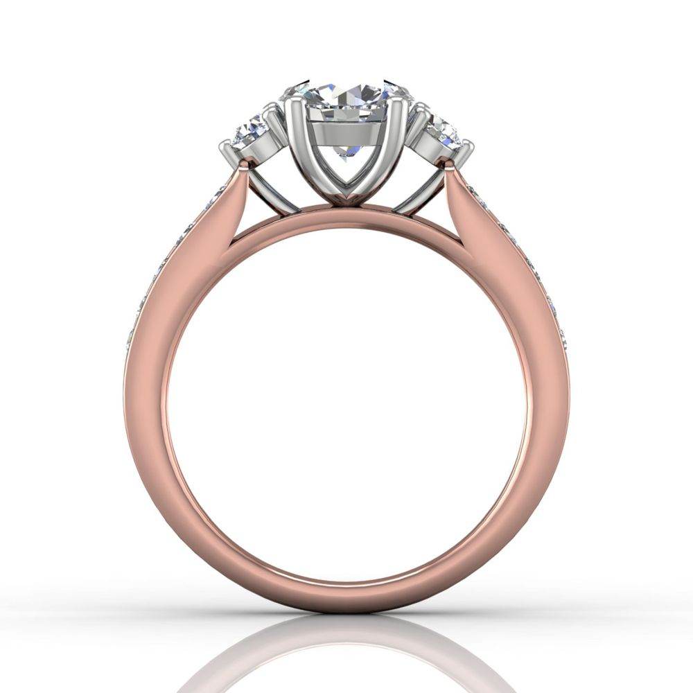 Trilogy Diamond Engagement Ring Prong Channel Setting - DG & Co. Jewellery