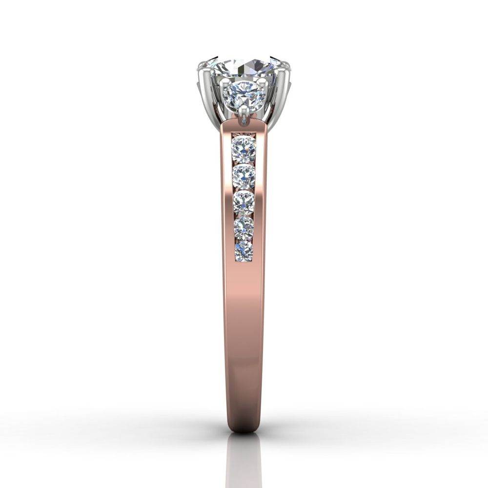 Trilogy Diamond Engagement Ring Prong Channel Setting - DG & Co. Jewellery