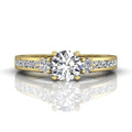Trilogy Diamond Engagement Ring Prong Channel Setting in 18k Yellow Gold - DG & Co. Jewellery