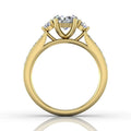 Trilogy Diamond Engagement Ring Prong Channel Setting in 18k Yellow Gold - DG & Co. Jewellery